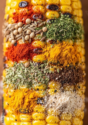 Corn cob with spices