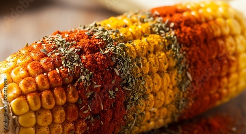 Corn cob with spices