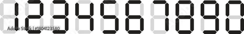 Set of Digital 7-Segment Display Numbers Vector - Retro Electronic Clock Counter Digits
