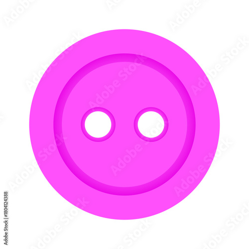 Vector button from garment. Simple Pink vector button from girly dress isolated transparent background, Perfect digital element for sewing studio poster banner logo design. EPS 10