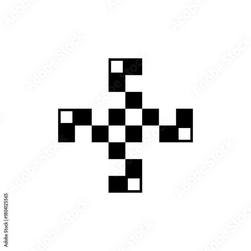Foto Abstract Pixelated Cross logo symbol icon flat stock vector design