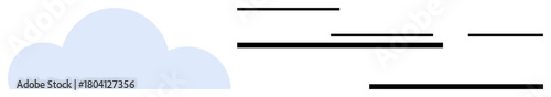 Light blue cloud paired with bold horizontal lines suggesting motion, airflow, or speed. Ideal for weather, communication, simplicity, connection, efficiency, technology innovation concepts