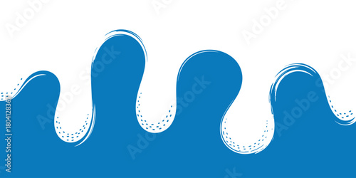 A blue and white abstract design with wavy lines and brush stroke texture for graphic backgrounds use