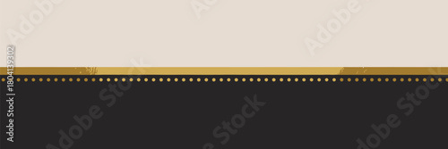 A background featuring a cream top section above a gold band with dots over a dark gray bottom section