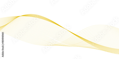 Abstract image of creative glittering gold wave curvy line design elements with minimal texture reflecting on isolated on black background