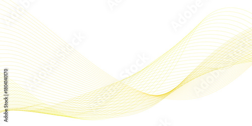 Abstract image of creative glittering gold wave curvy line design elements with minimal texture reflecting on isolated on black background