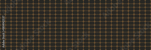 A detailed close up of a grid pattern with dark brown rounded rectangles and lighter brown borders filling space