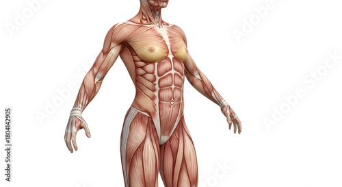 female anatomy muscles detailed view isolated clip art preview