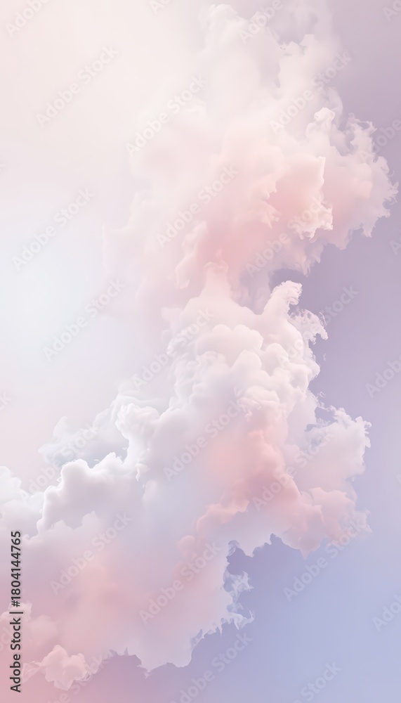 Naklejka premium Dreamy Pink and Purple Clouds Sky Abstract Background