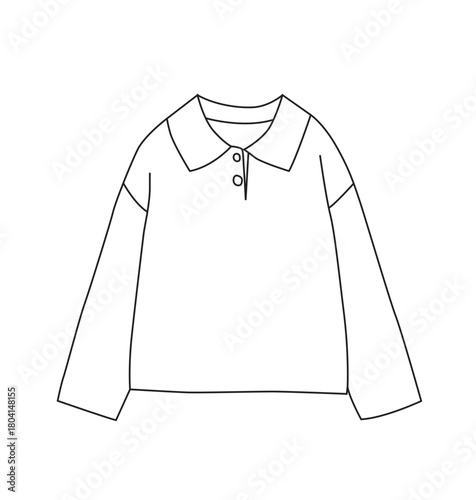 Vector Illustration of a kid's polo - Outline Mockup for design presentation 