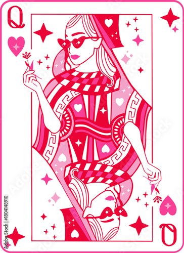 Queen of hearts svg, Valentine’s Day svg, Cute red and pink queen of hearts svg