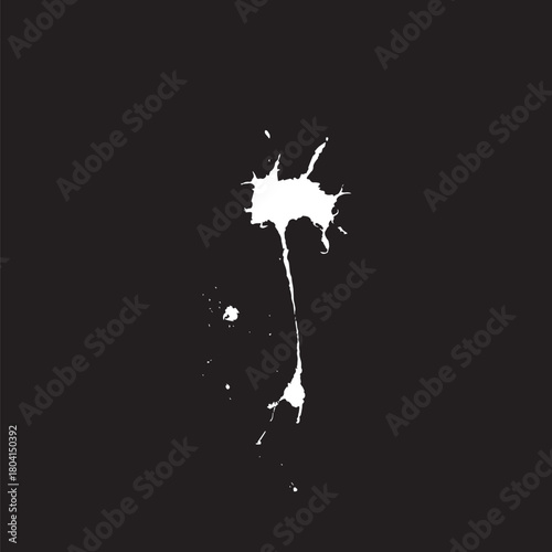 Grunge birds droppings black and white. Flat blots style vector illustration. Map. Abstract paint drop.