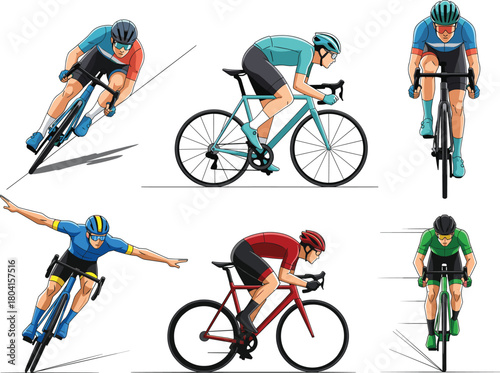 Cyclist riding a racing bicycle