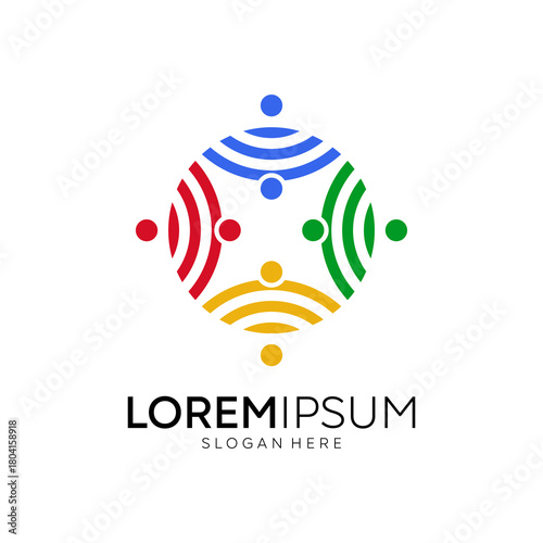 Global Community Logo. Human Community Logo Vector Template. for public health services. Abstract Community Logo. technology logo