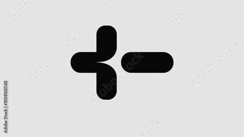 Minimalist plus minus symbol for modern branding or logo design needs, clean black and white contrast, professional creative icon, add subtract math concept