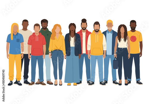 Diverse Group of People Standing Together in Unity 1.