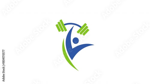 Animation a brightly colored weightlifting figure design lifts a barbell perfect for creative projects.