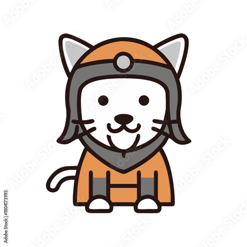 photo of kitten dressed as genghis khan