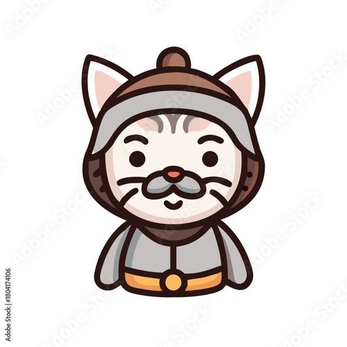 photo of kitten dressed as genghis khan