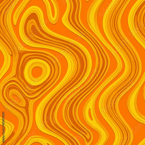 Vibrant flowing abstract orange and yellow waves create dynamic organic texture for energetic modern designs