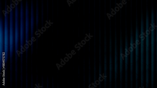 black background with blue cyan and teal vertical striped glow on opposite sides