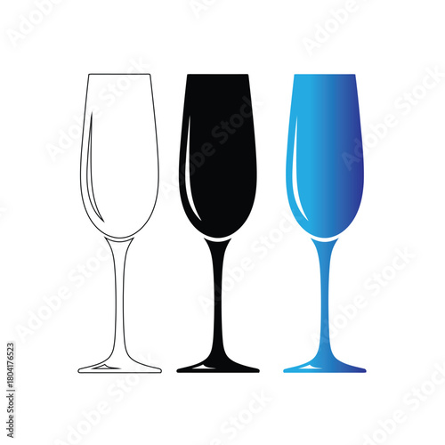 Champagne Flute Silhouette Icon