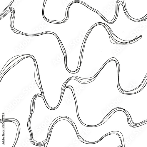 Abstract flowing organic lines create a modern minimalist pattern for seamless backgrounds or artistic design elements.