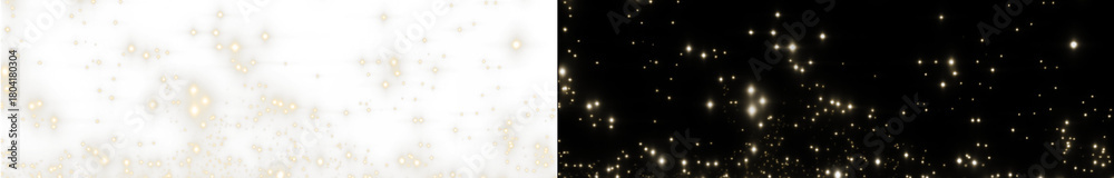 Obraz premium Gold Sparkle PNG Overlay with Transparent Background