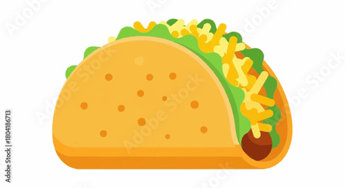 Delicious taco with ground beef, lettuce, cheese, and tomato isolated on a flavorful and satisfying mexican dish for any occasion