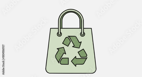 Ecofriendly shopping bag with recycle symbol isolated on, promoting sustainability and environmental awareness through reusable and biodegradable materials