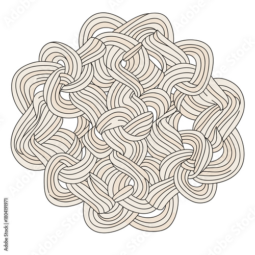 Intricate abstract woven pattern with organic flowing lines and textured details.