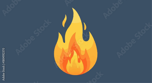 Stylized flame with yellow and orange colors, perfect for adding warmth and energy to your designs, isolated on