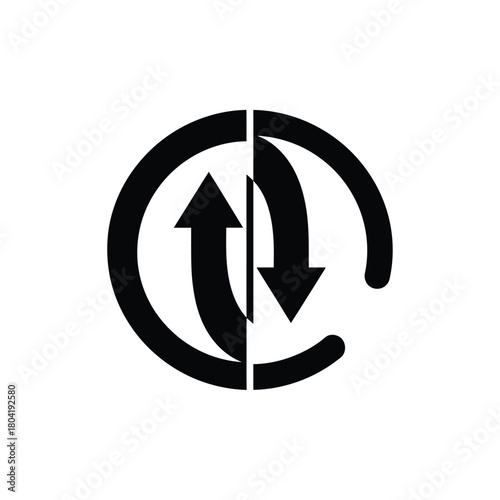 Circular arrows symbol representing recycling or exchange