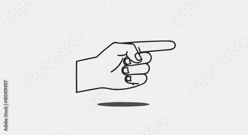 Illustration of a hand pointing to the right isolated on, representing direction, choice, and guidance