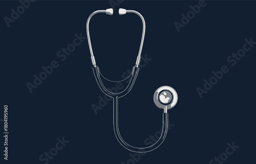 Stethoscope Icon on plain Background for Healthcare