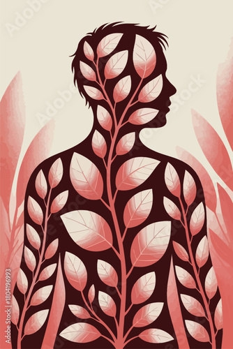 Nature Wellness Human Body Leaves Connection