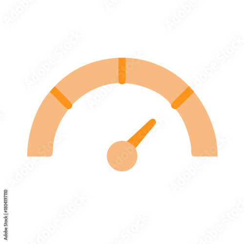 Financial health score icon gauge dial measurement indicator performance assessment metrics orange design vector graphic