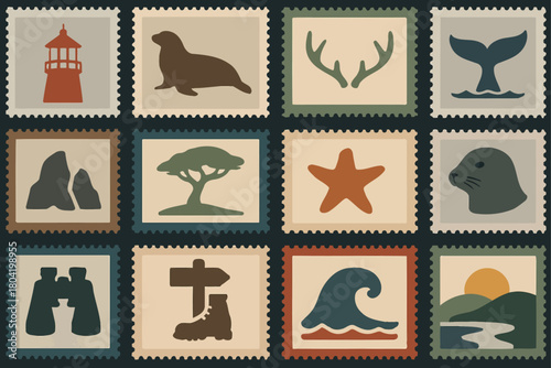 Boundary Waters Wilderness Stamp Icons Adventure Nature