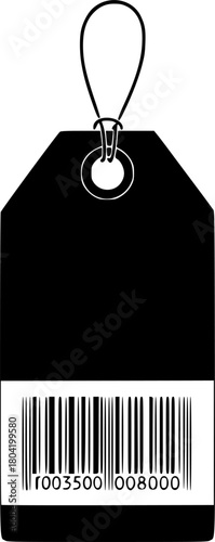 Minimalist monochrome illustration of a black price tag