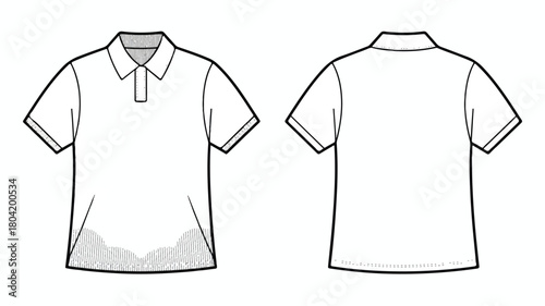 Front and back view of a classic polo shirt isolated on white background a timeless wardrobe staple for casual and sporty outfits