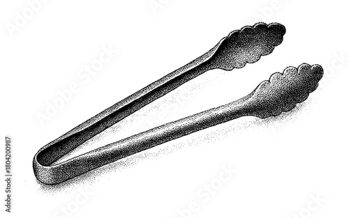Engraved style kitchen tongs with dot pattern design for cooking enthusiasts