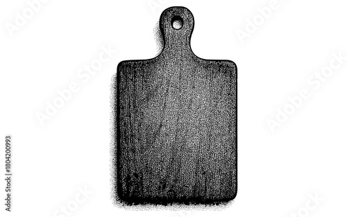 Rustic textured cutting board art with vintage stippled design