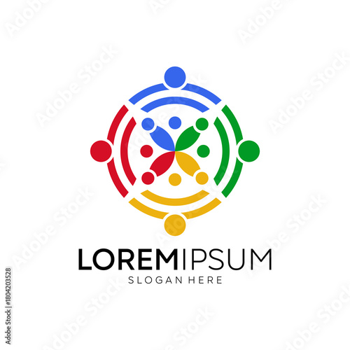Global Community Logo. Human Community Logo Vector Template. for public health services. Abstract Community Logo. technology logo