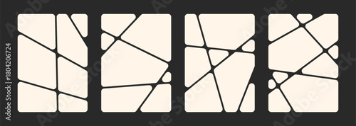 set of abstract poster background with liquid connected circle dots. metaballs pattern, abstract geometric shapes collection. Point movement flat layout template icon, frame collage for photo