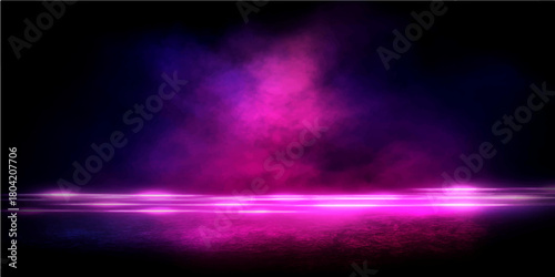 Abstract blue light background with glowing waves and texture for dark sky or space design art