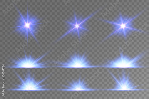 Lens Flare, light glow effect. sun or realistic shining star with backlight effect.
bokeh glitter and sparkles or sparkles on transparent background.
