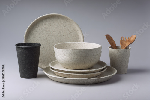 young woman wearing stylish gloves stands gracefully against soft beige background exuding autumnal charm