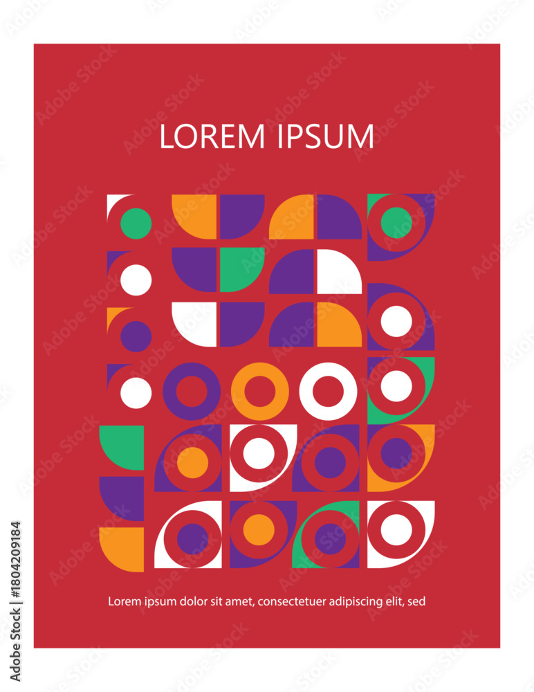 Fototapeta premium 90s style geometric shape set. Trendy flat illustration collection with retro decoration. cover Designs for Annual Report, Brochures, Flyers, Presentations, book cover, Magazine. Memphis style.