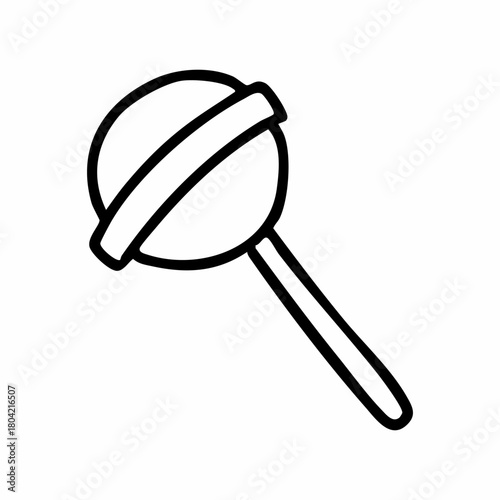 Cute cartoon lolipop line art outline drawing for coloring book