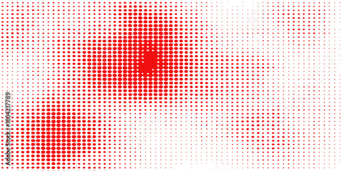 Abstract mosaic halftone vector background texture with square light green and red color elements